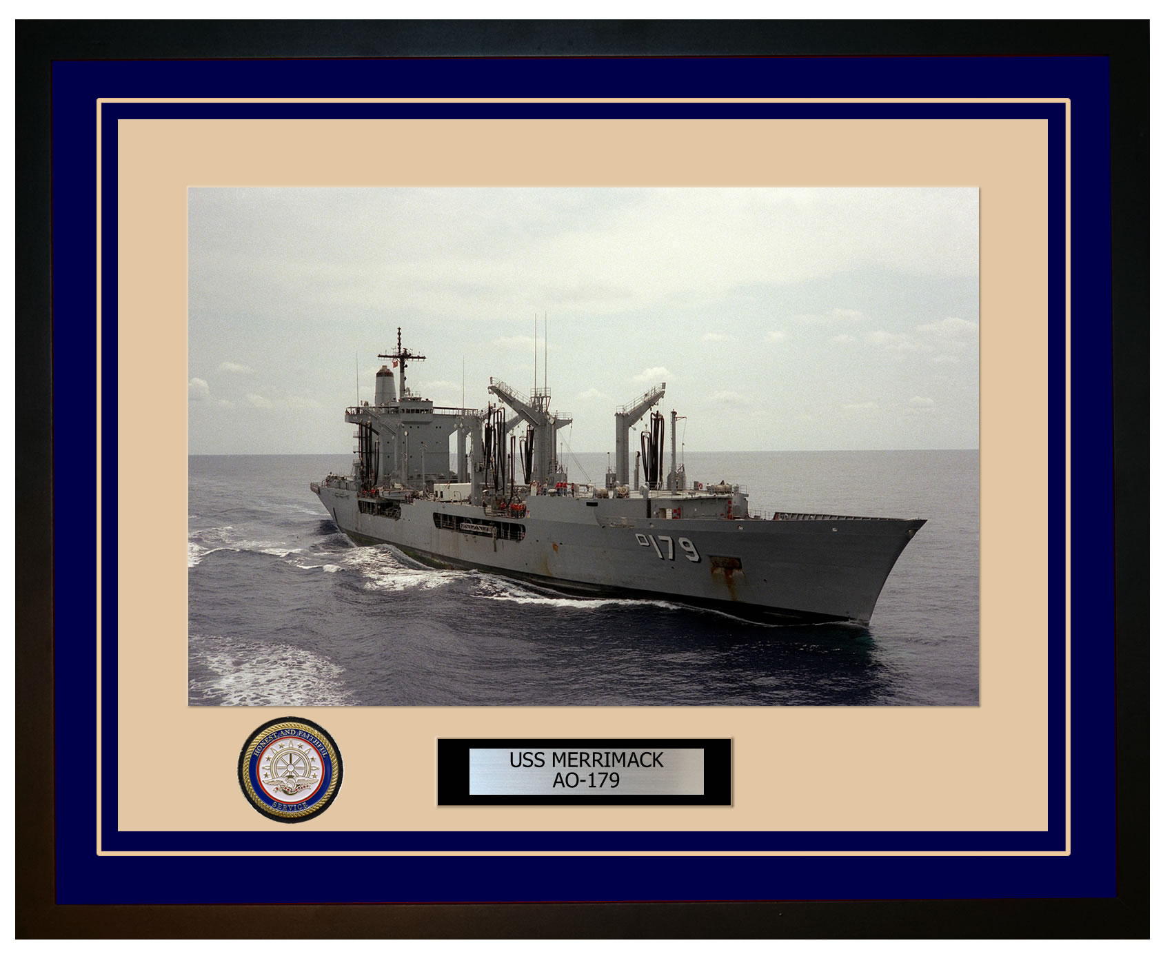 USS Merrimack AO 179 Personalized Canvas Ship Photo Print Navy Veteran Gift