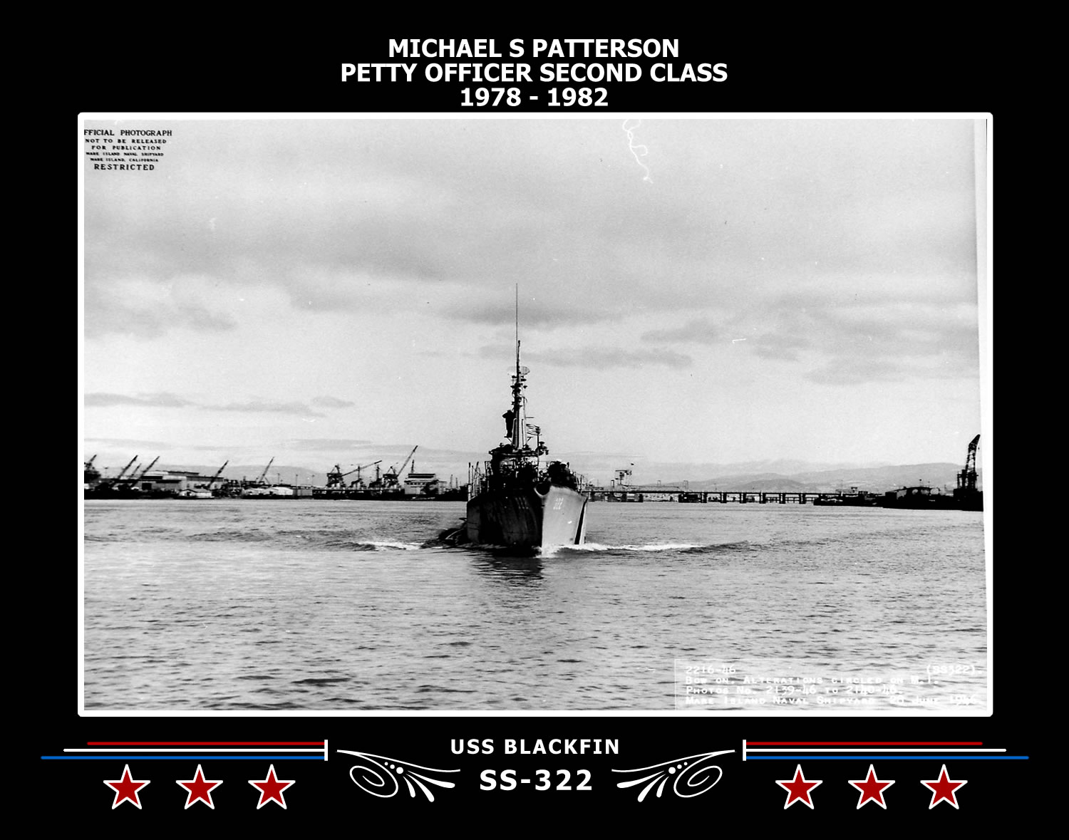 USS BLACKFIN SS 322 Fleet Naval Submarine USN Navy Photo Print 